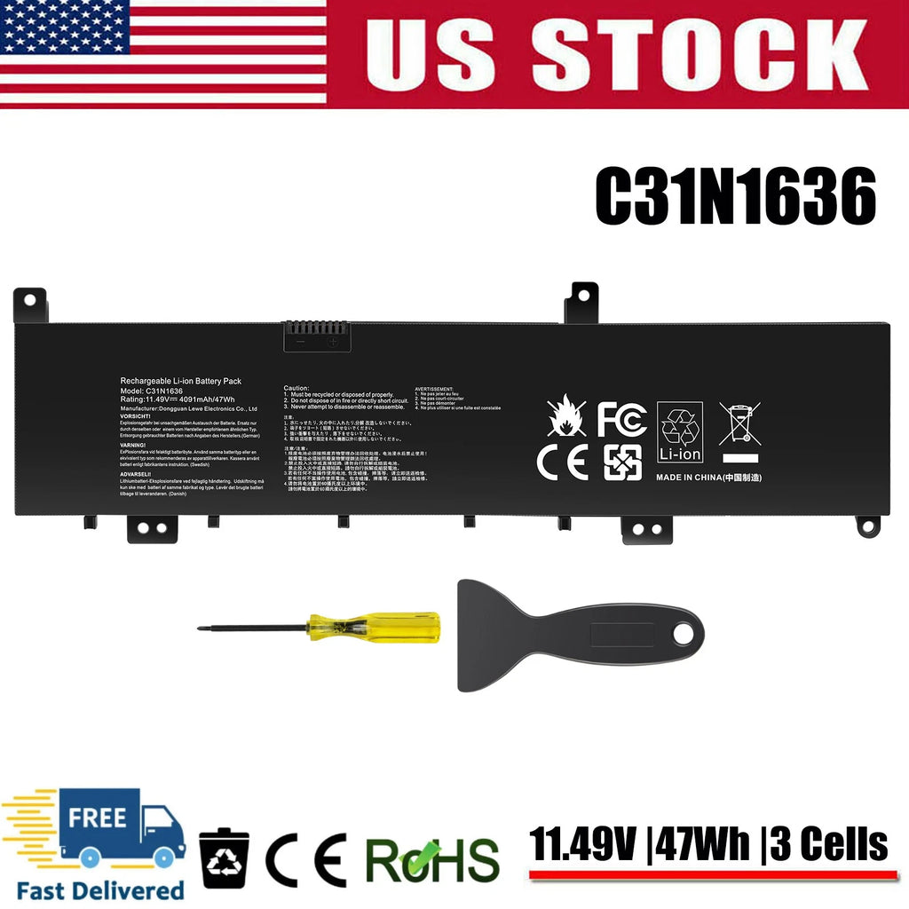 For ASUS VivoBook Pro M580V X580VD X580GD M580GD 0B200-02580200 C31N1636 Battery