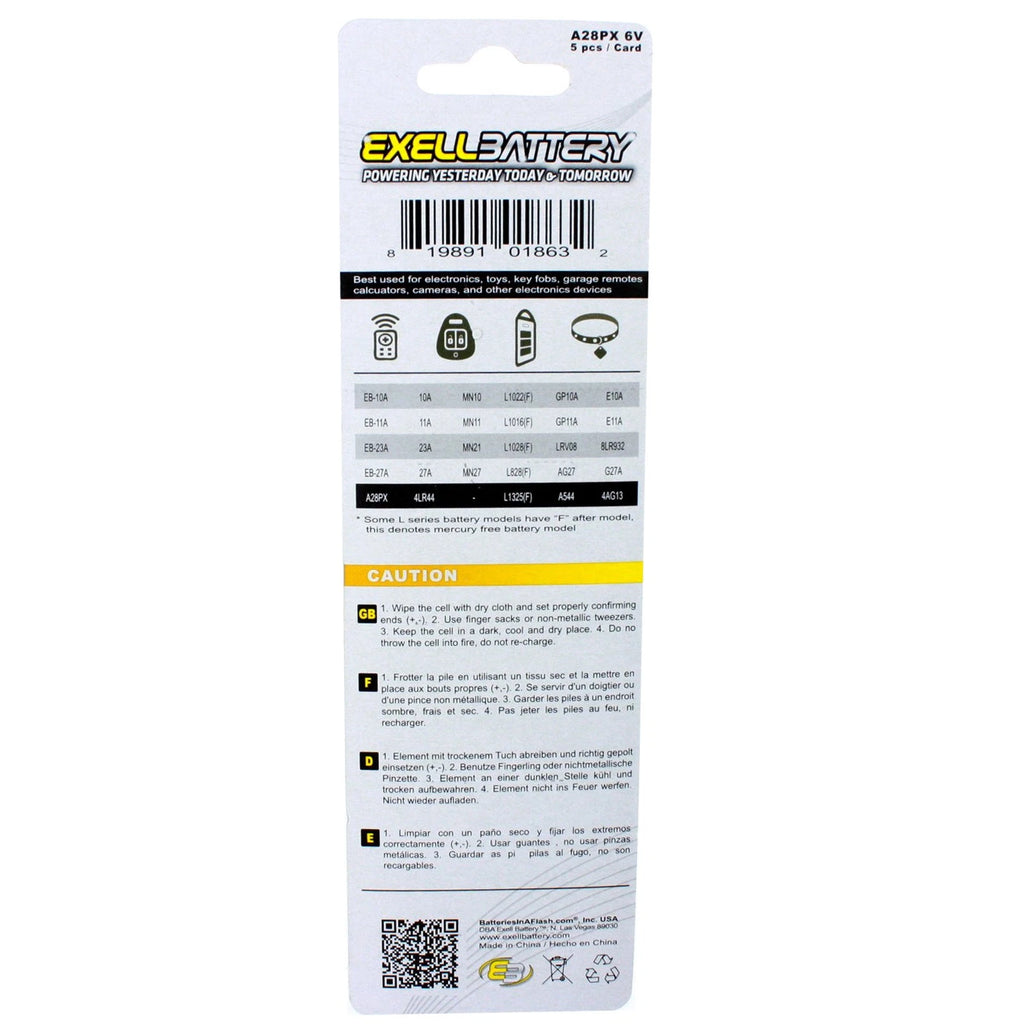 21pc Alkaline Batteries Kit Includes A28PX & 23A Batteries and Watch Opener