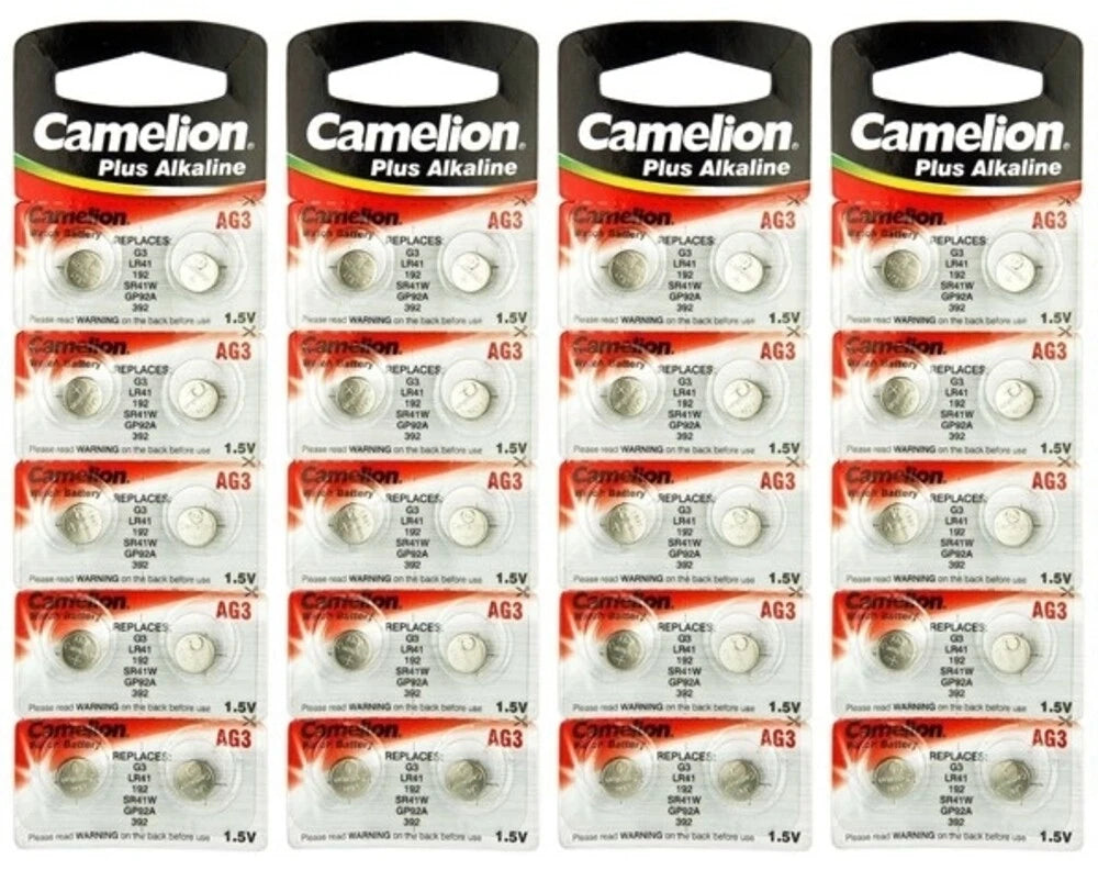 40 Pk Camelion AG3 LR41 392 SR41W LR736 GP92A Plus Alkaline Battery