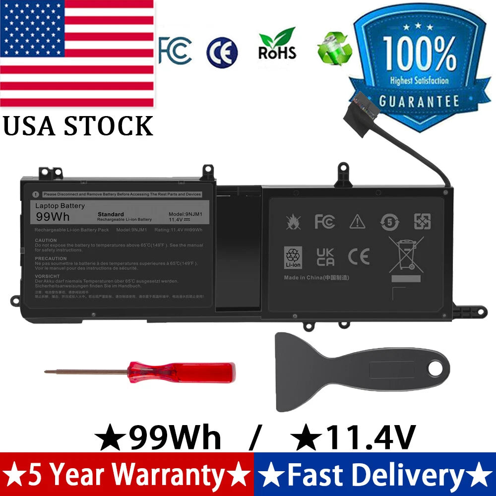99Wh Battery for Dell Alienware 15 R3 R4 17 R4 R5 9NJM1 P69F P69F001 P69F002