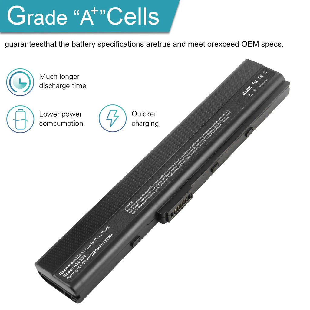 Laptop Battery for ASUS A32-K52 A41-K52 A42-K52 A31-K52 A52F A52J K52F K52J X52F