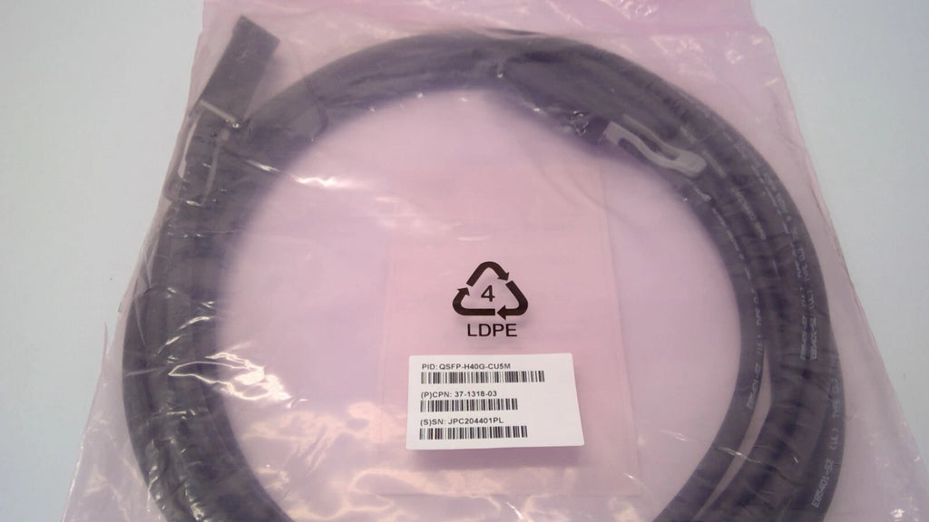 CISCO QSFP-H40G-CU5M 40GBASE-CR4 QSFP Passive Direct Copper Cable 5M 37-1318-03