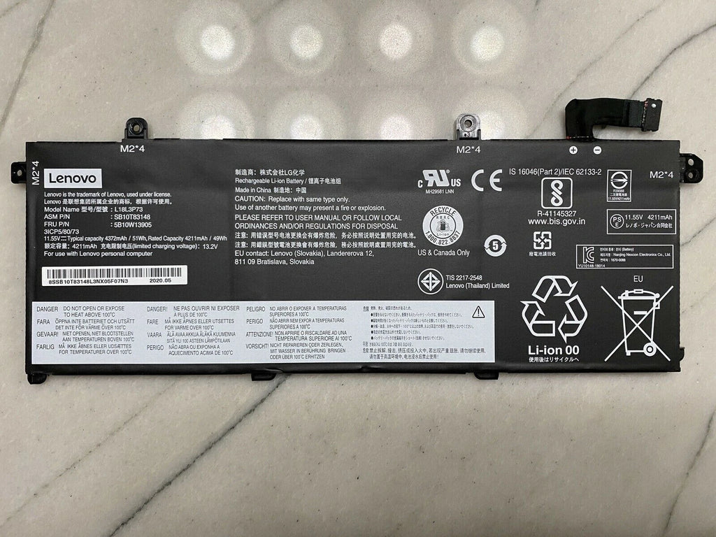 Genuine L18L3P73 Battery For Lenovo ThinkPad T490 T495 P43S T14 02DL007 SB10K976