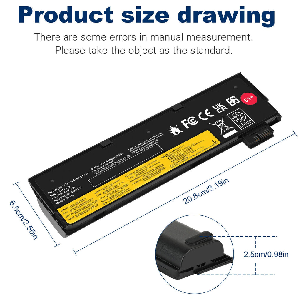 61 01AV423 01AV424 01AV422 Battery for Lenovo ThinkPad T470 T480 T570 T580 24Wh