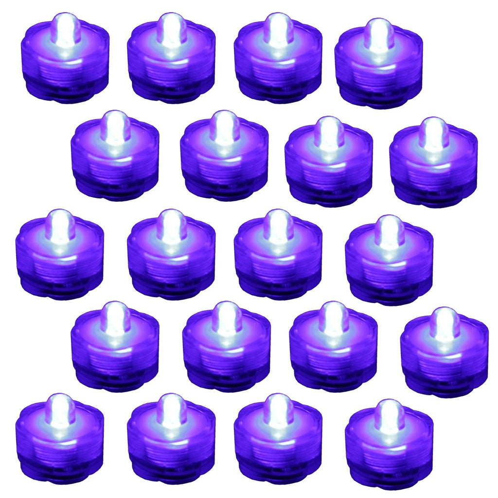 20 pack Purple Submersible Waterproof Battery LED Tea Light ~ Wedding Decoration