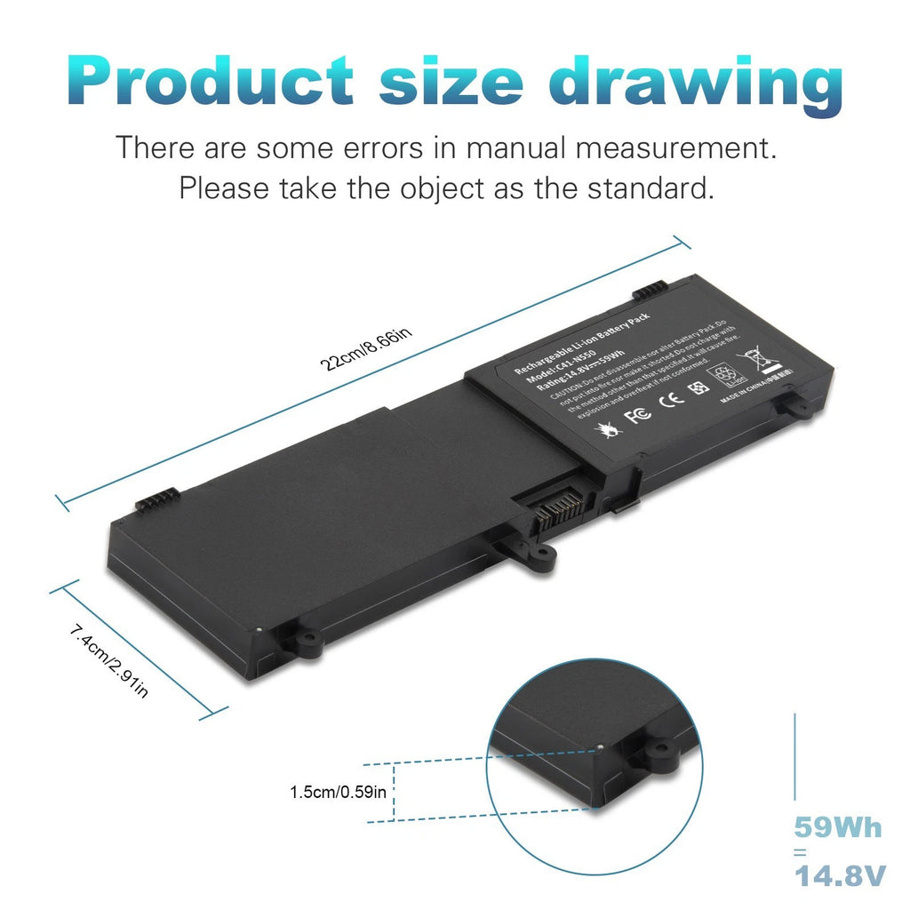 New C41-N550 Battery for Asus N550 N550J N550JA N550JV N550JK Q550L G550J 59Wh