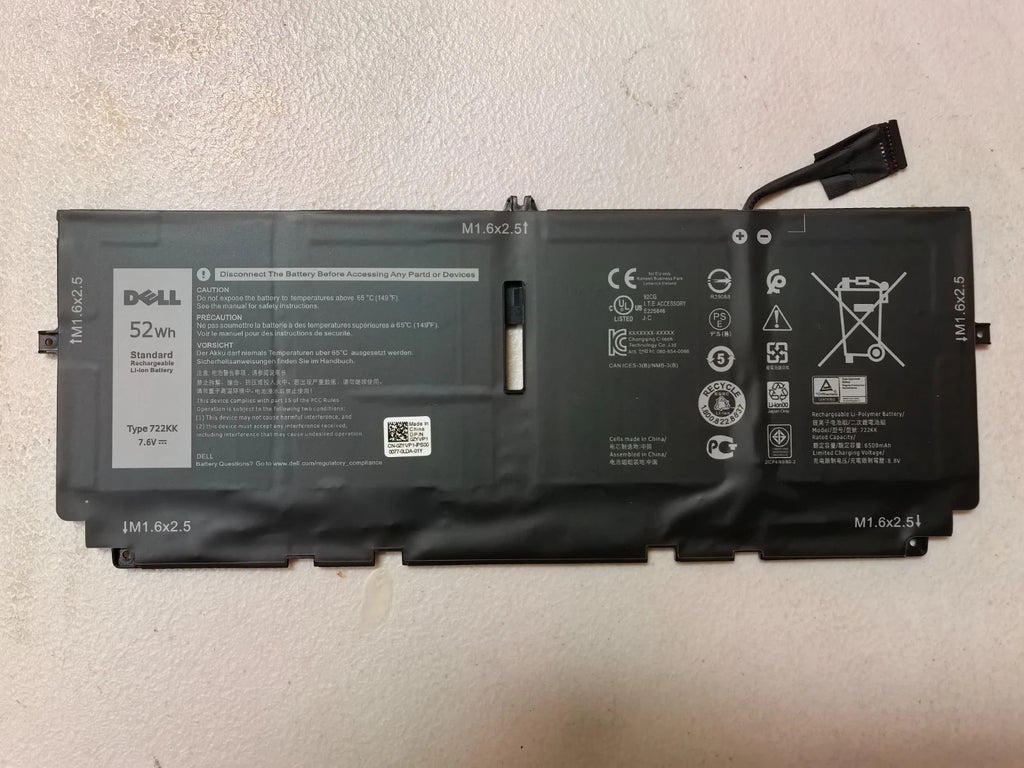 OEM Genuine 52WH 722KK Battery For DELL XPS 13 9310 9300 0WN0N0 02XXFW 2XXFW NEW