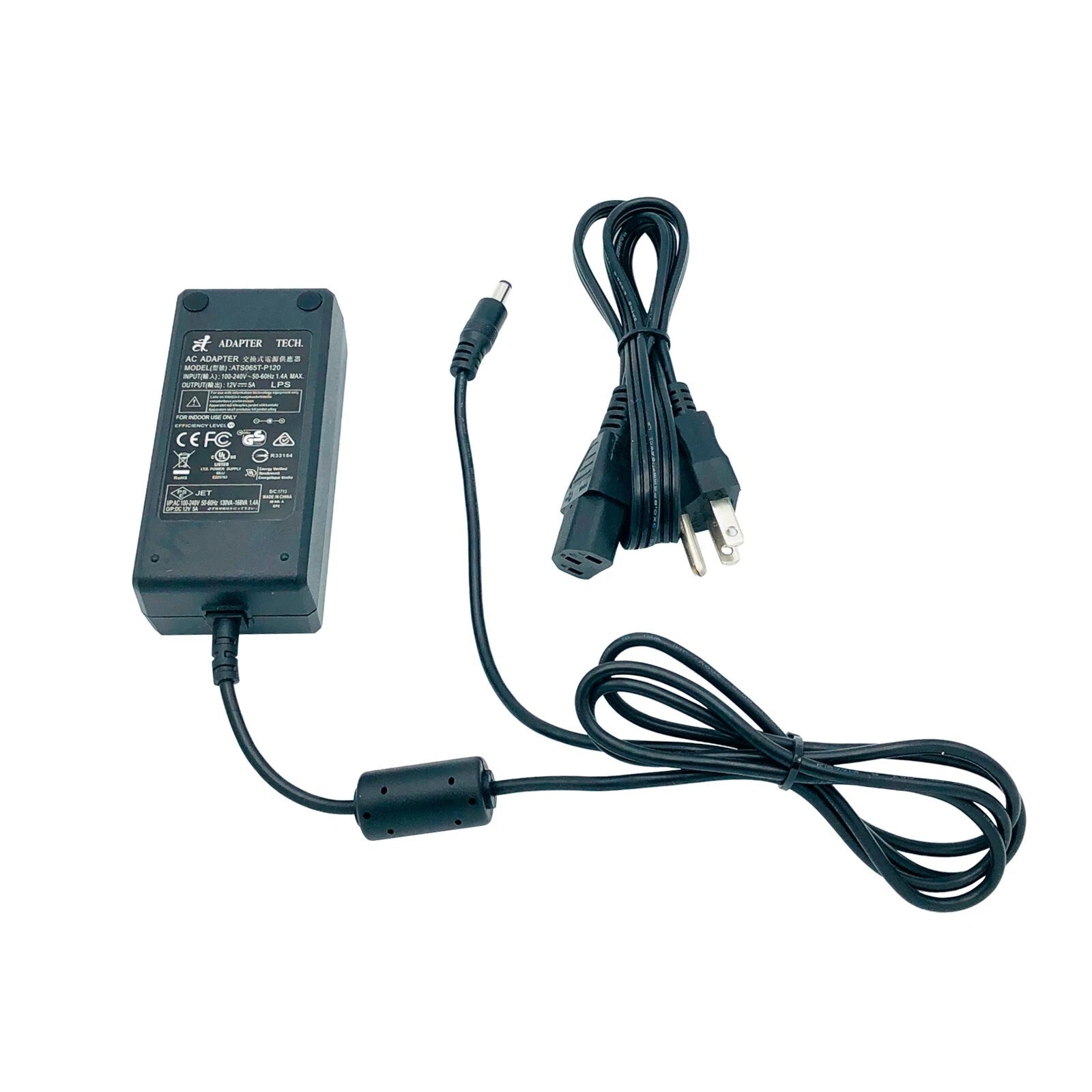NEW Genuine AC Adapter 60W Adapter Tech ATS065T-P120 Power Supply 12V 5A OEM