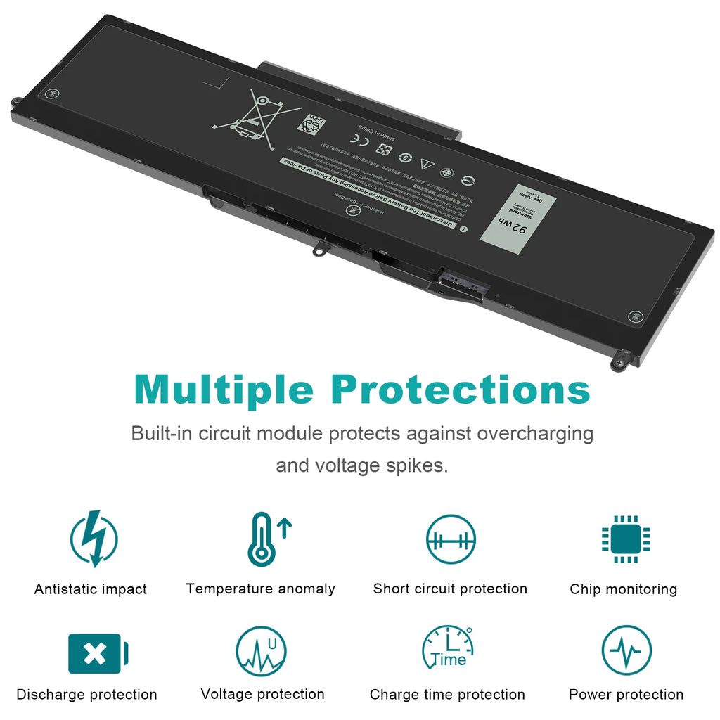 VG93N 92WH Laptop Battery For Precision 15 3520 3530 Latitude 15 5580 5590 5591