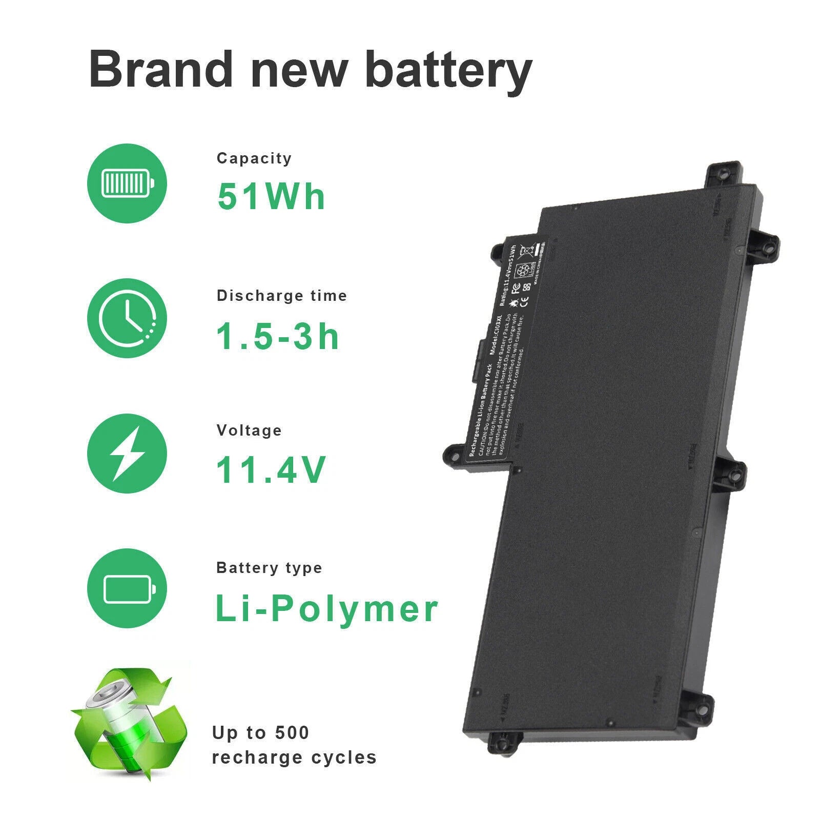 CI03XL Battery for HP ProBook 640 645 650 G2 G3 801517-422 HSTNN-LB6T 51Wh US
