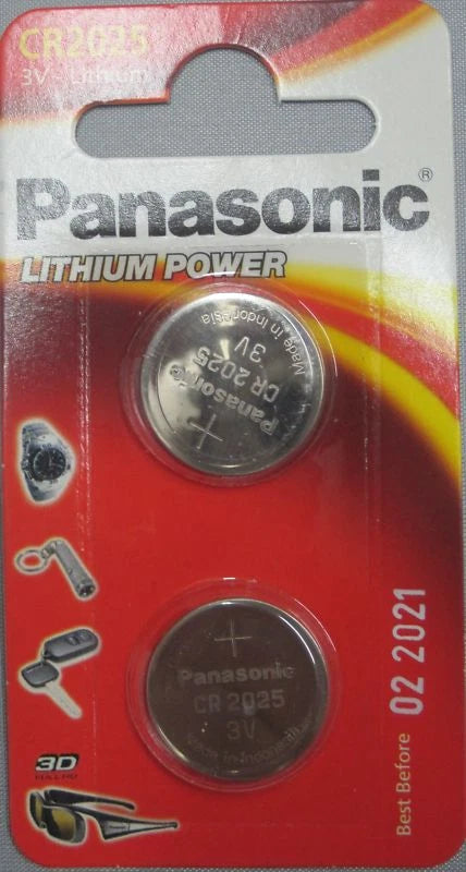 Panasonic CR2025 Batteries 2 pk