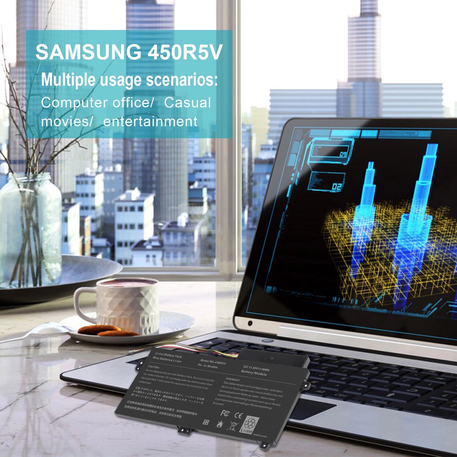 NEW Battery For Samsung ATIV Book 4 450R5V 470R5E NP370R4E NP510R5E AA-PBVN3AB