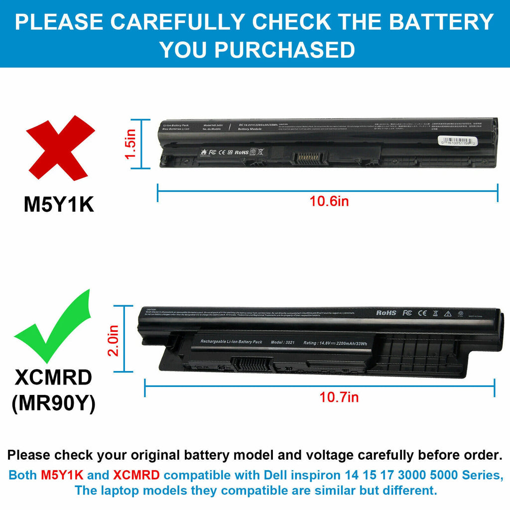 Battery for Dell Inspiron 3521 MR90Y 14R(5421 5437) 15R(3521) 17R(5521 5537)