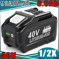 1/2 PACK 40Volt 6.0Ah Battery For Makita 40V Battery XGT BL4025 BL4050 W/ LED