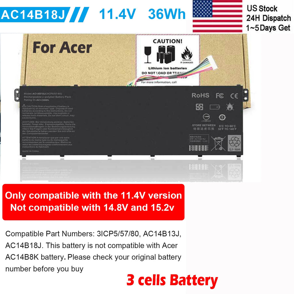 ?AC14B18J Battery For Acer Aspire ES 15 ES1-531/533 Chromebook CB3-111 AC14B13J?