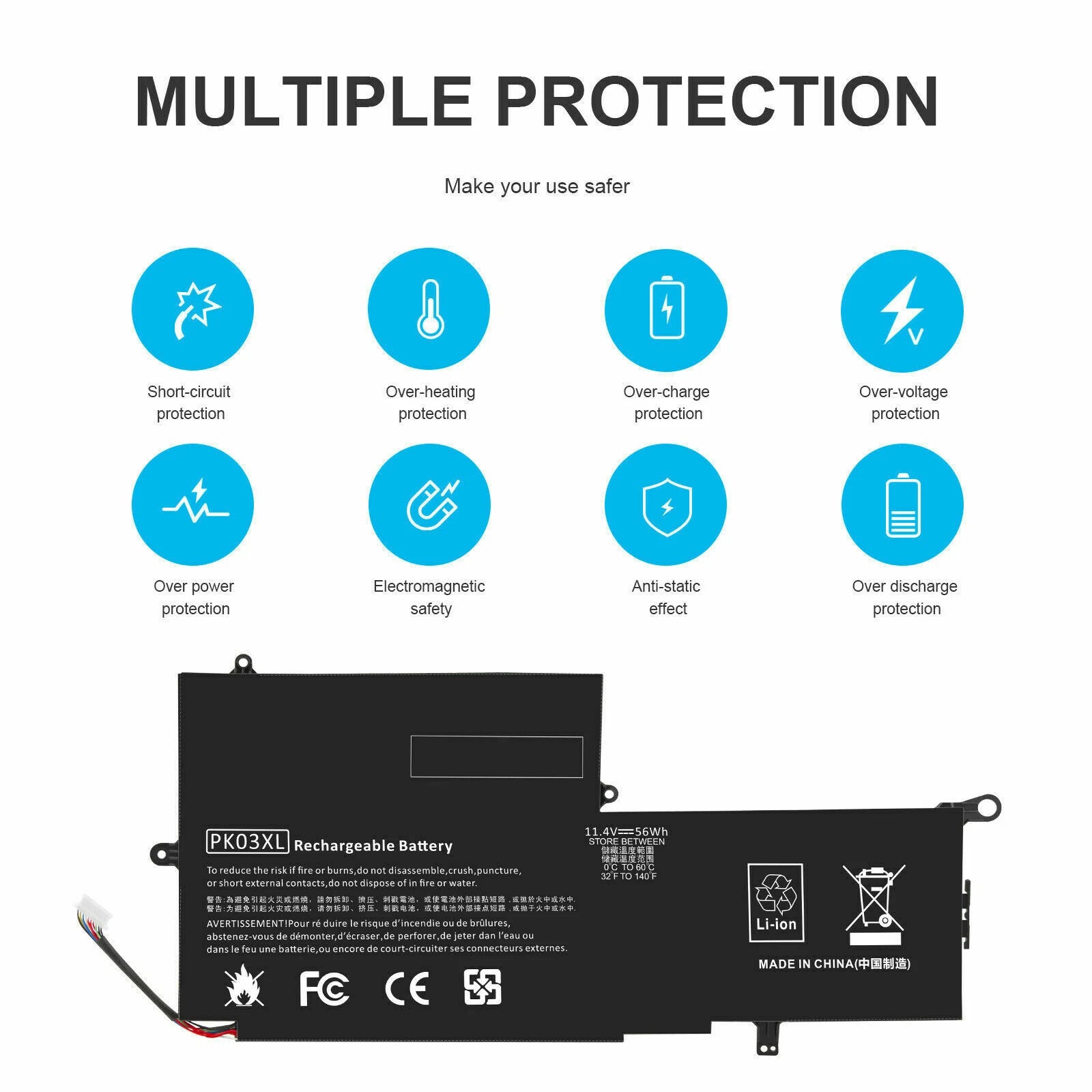 Battery For HP Spectre Pro X360 Spectre 13 4000 4100 Series 788237-2C1 PK03XL