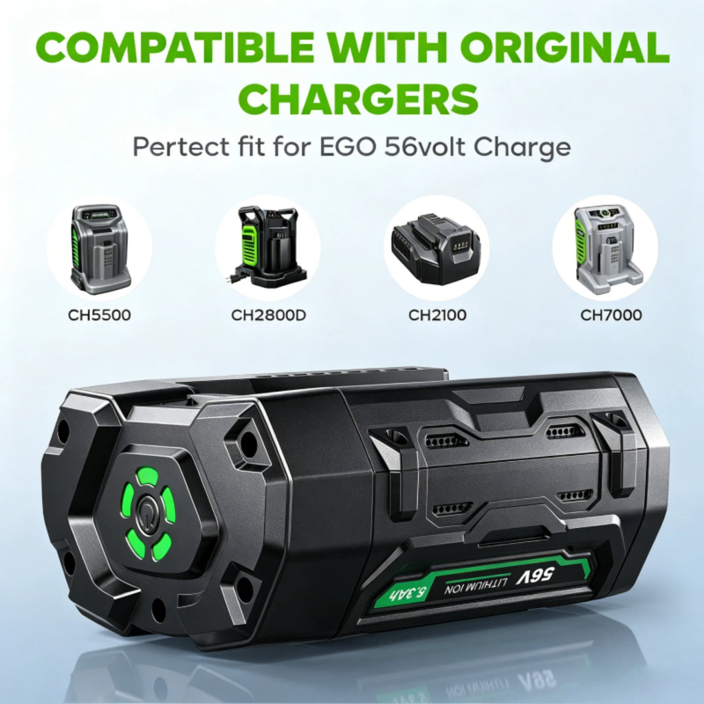 56V 5.3Ah Lithium Battery for EGO BA2800 BA4200 BA1400 56Volt Power+Tool