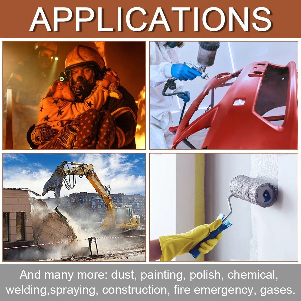 17 in1 Half Face Gas Mask Facepiece Spray Painting Respirator Safety Suit F 6200
