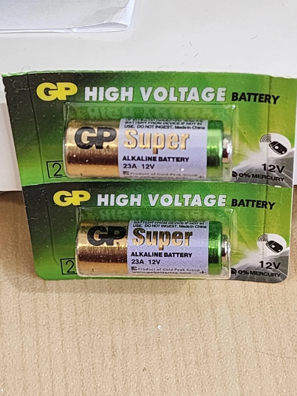2 pack GP 23A A23 12v Alkaline Battery MN21 MN23 23AE GP23 23A 23GA EXP. 2030