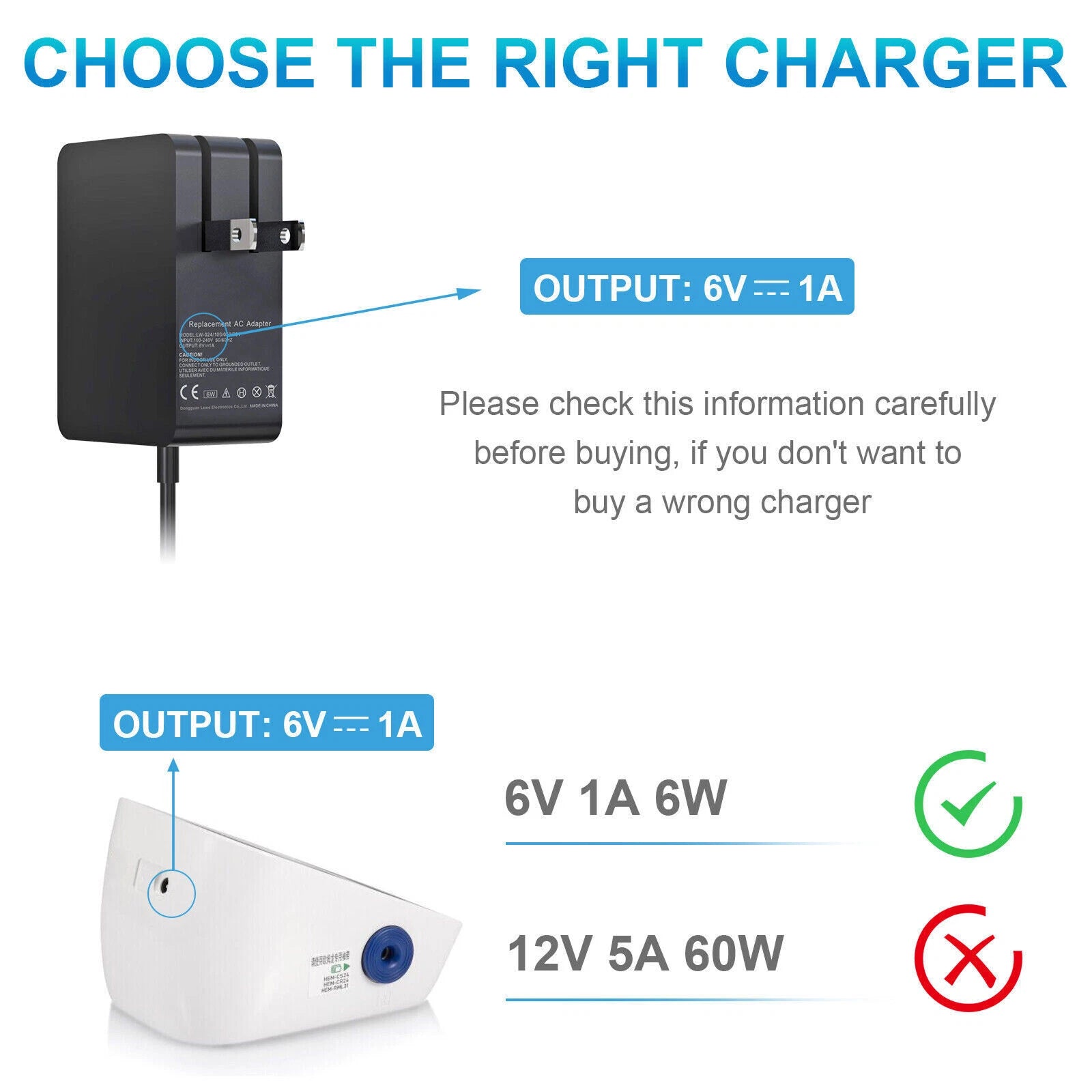 6V Battery Charger FOR Omron Blood Pressure Monitors + Universal Converter Cable