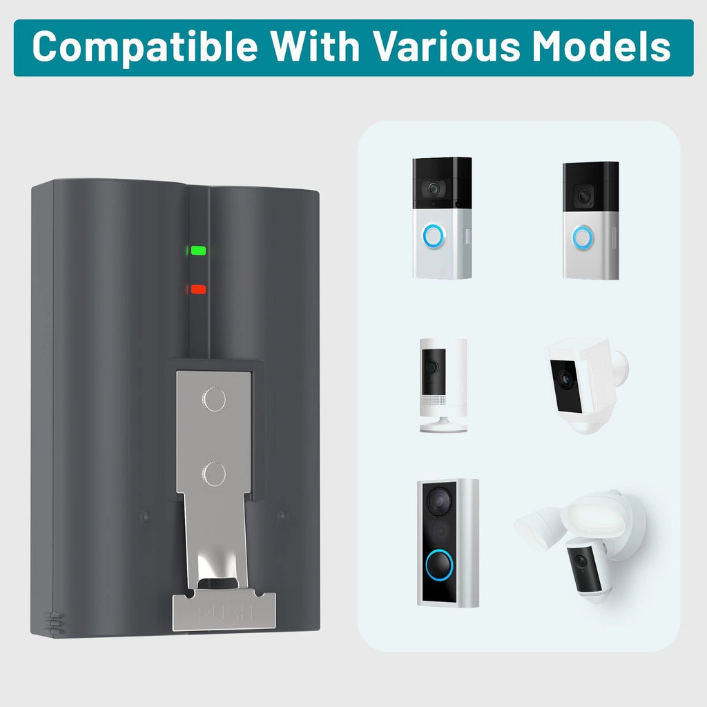 ?2x 8000mAh Battery with charging Station For V4 Ring Video DoorBell 2, 3 4 NEW