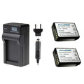 2 x LP-E10 Batteries + Charger for Canon Rebel T3, T5, T6, T7, 1200D, 3000D