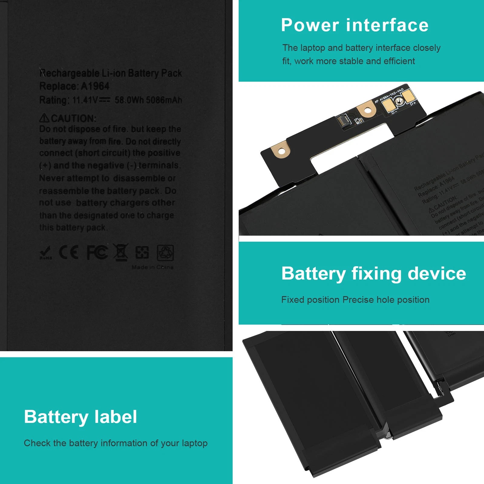 ?A1964 Battery For MacBook Pro 13" A1989 Mid2018 2019 A2251(2020 Release) 58Wh