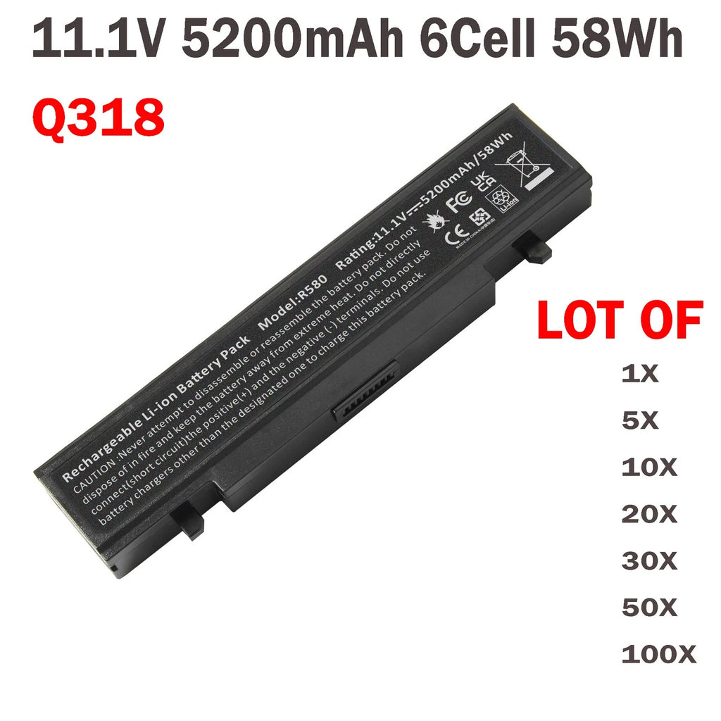 ?LOT Q318 Battery For Samsung AA-PB9NC6B AA-PB9NS6B R580 R428 R780 R730 5200mAh