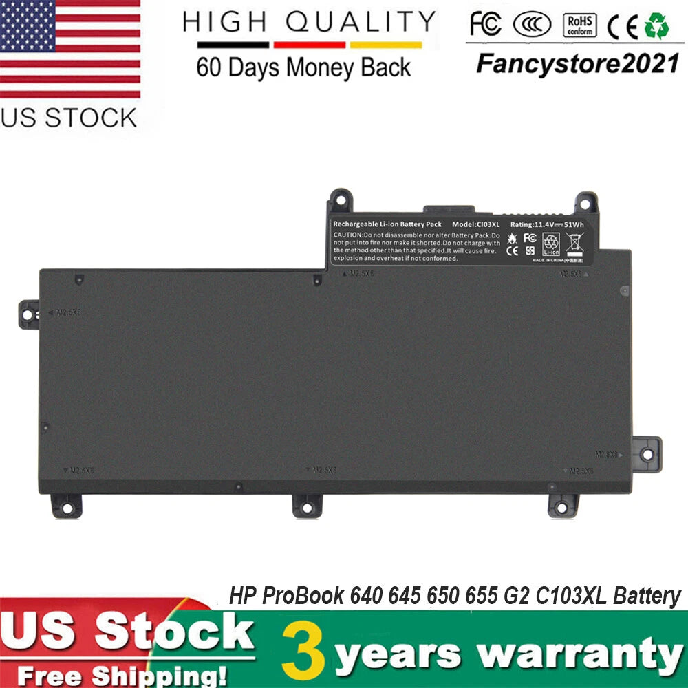 51Wh Battery for HP ProBook 640 G2 645 G2 650 G2 655 G2 801554-001 Type CI03XL