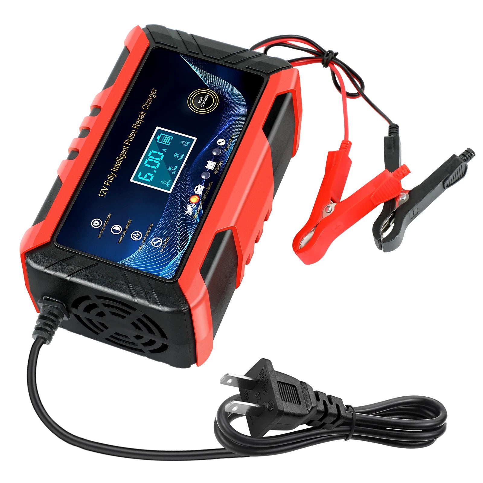 12V 24V Fully-Automatic Smart Car Battery Charger Maintainer Trickle Charger 8A