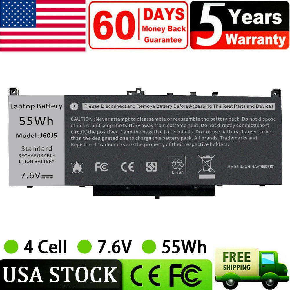 ?LOT New Battery For Dell Latitude E7270 E7470 Series J60J5 R1V85 MC34Y 451-BBSX