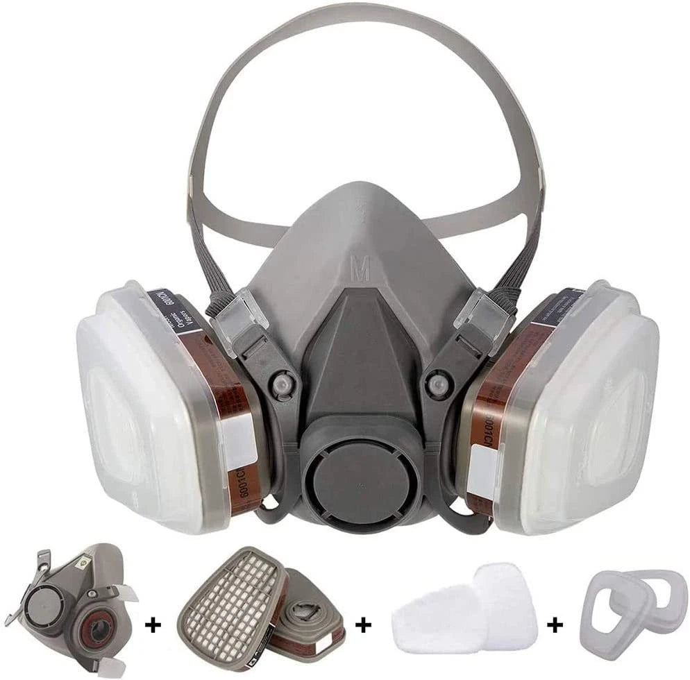 7 IN 1 Half Face Gas Mask for 6200/7502 Gas Painting Spray Protection Respirator