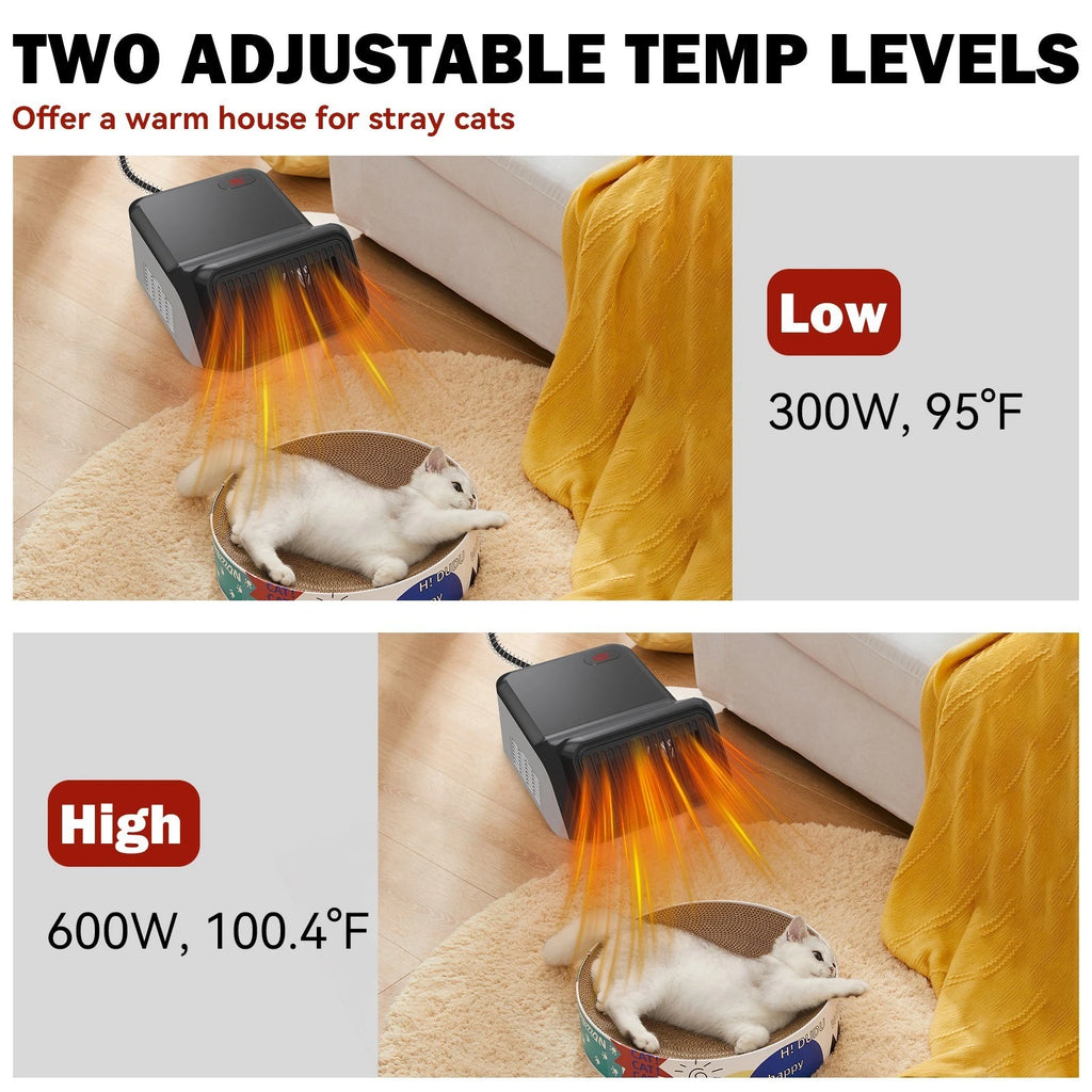 ??Pet Dog House Heater Outdoor with Thermostat,300~600W Pet House Heater 86sq ft