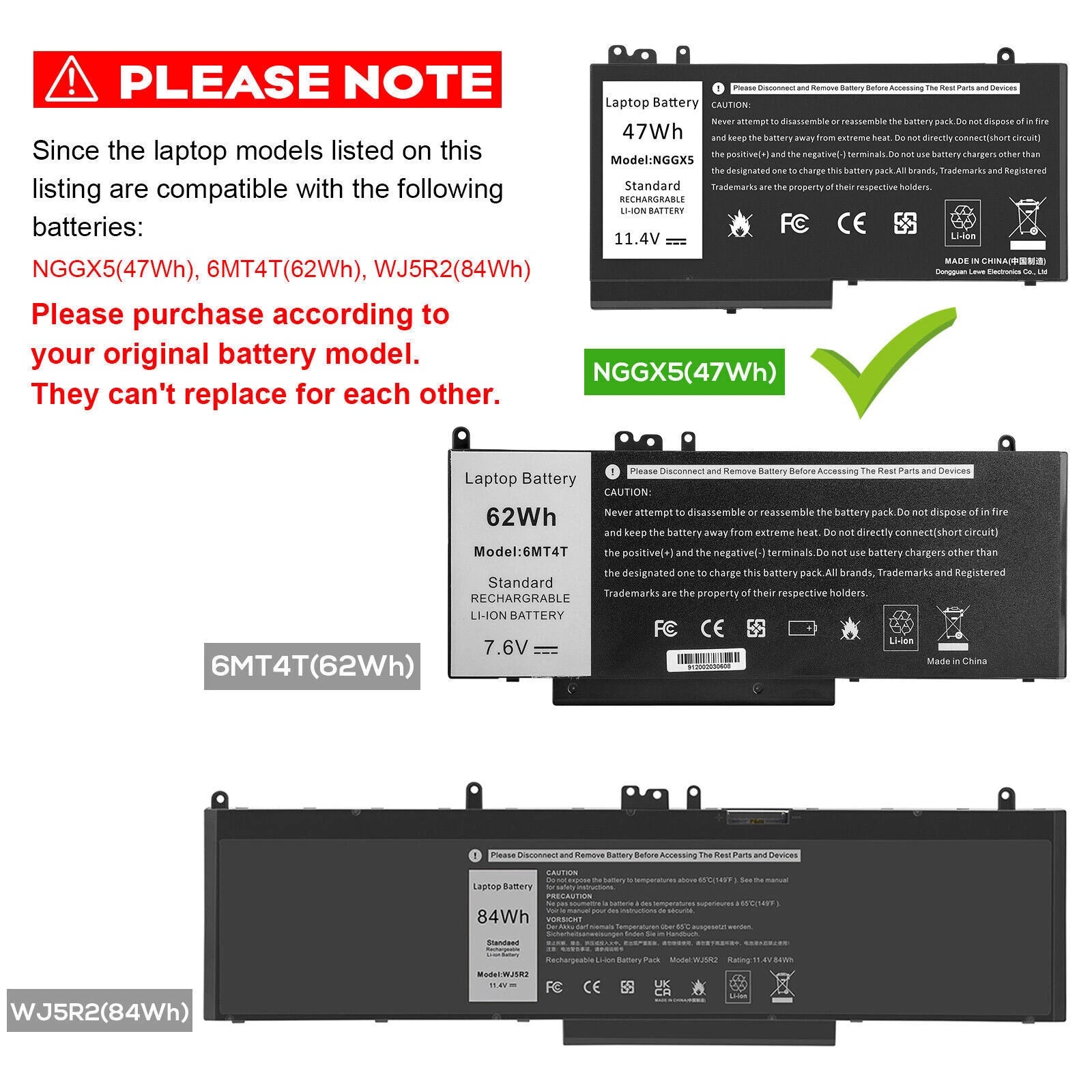 6MT4T?NGGX5 Battery For Dell Latitude E5270 E5470 E5570 Precision 15 3510 M3510