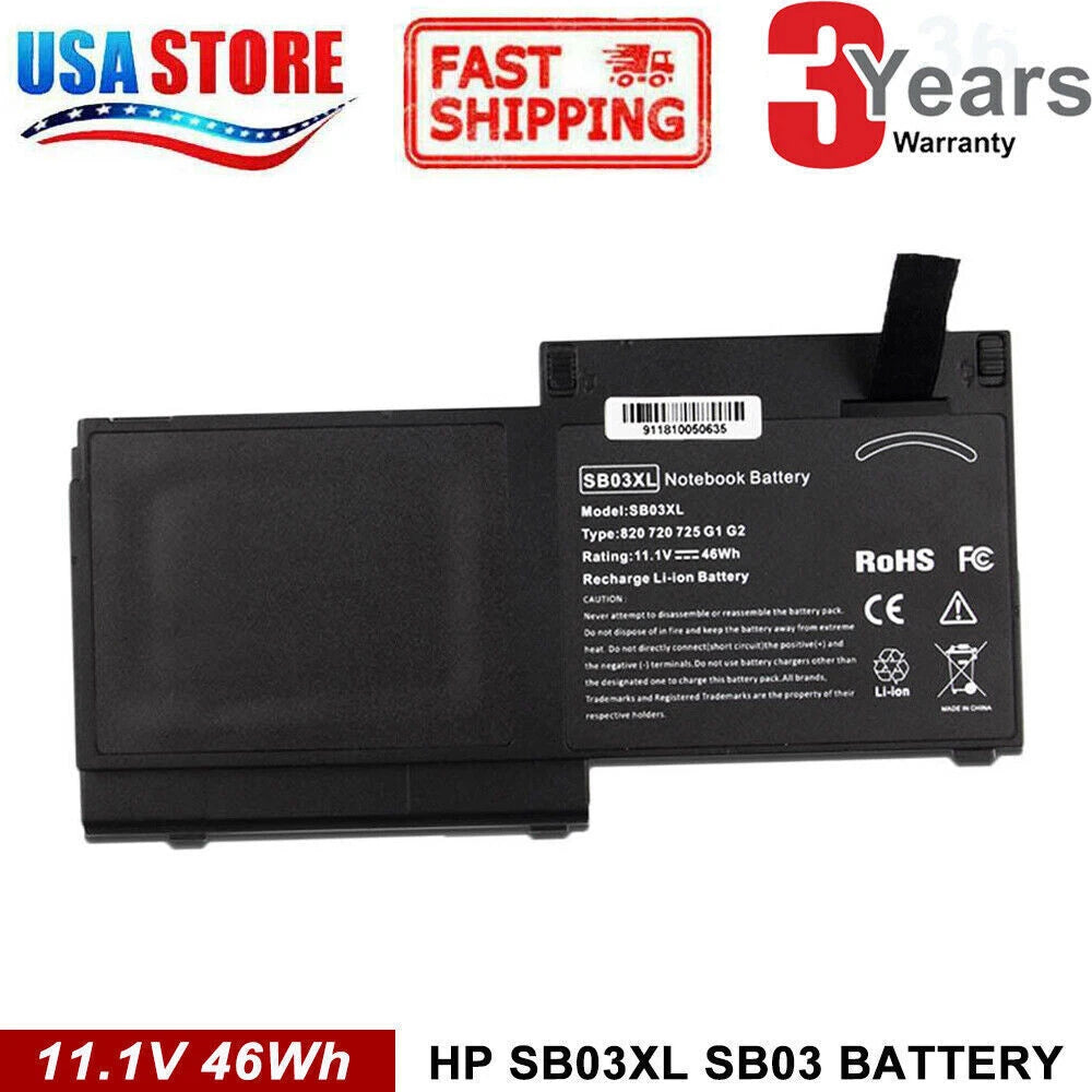 SB03XL SBO3XL Battery For HP Elitebook 720 G1 G2 725 820 716726-421 717378-001