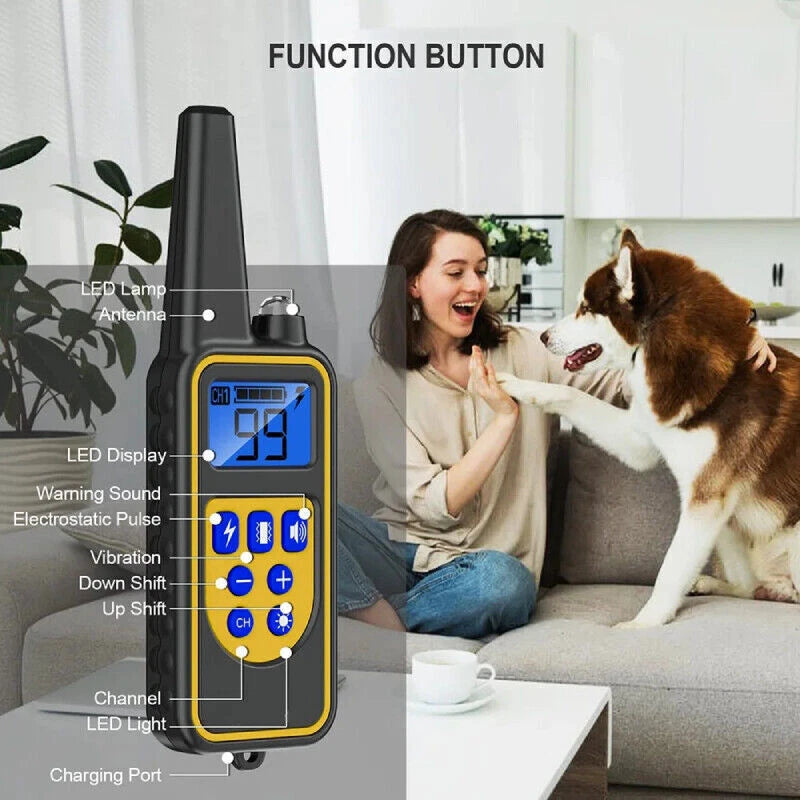 Rechargeable Anti No Barking Collar Electric Shock Dog Pet Bark Training Collar