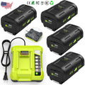 1-4x 6.0AH Battery For Ryobi 40V Lithium 40Volt OP4060 OP40602 LED Fast Charger