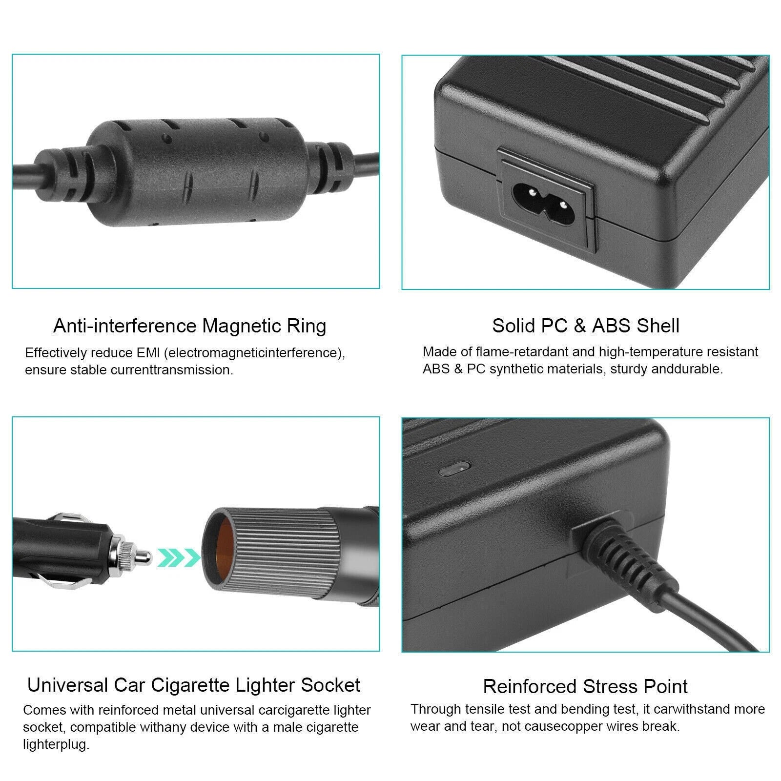 120W/60W Charger Adapter 240V AC -12V DC Car Converter Cigarette Lighter Socket