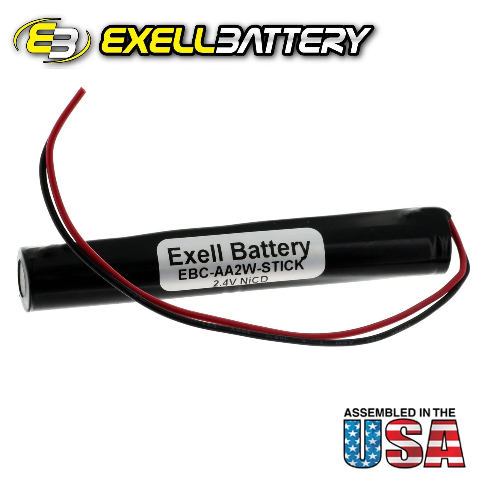 Exell 2.4V 1000mAh NiCd Battery Pack w/ Wire Leads Shavers Toothbrush Massagers