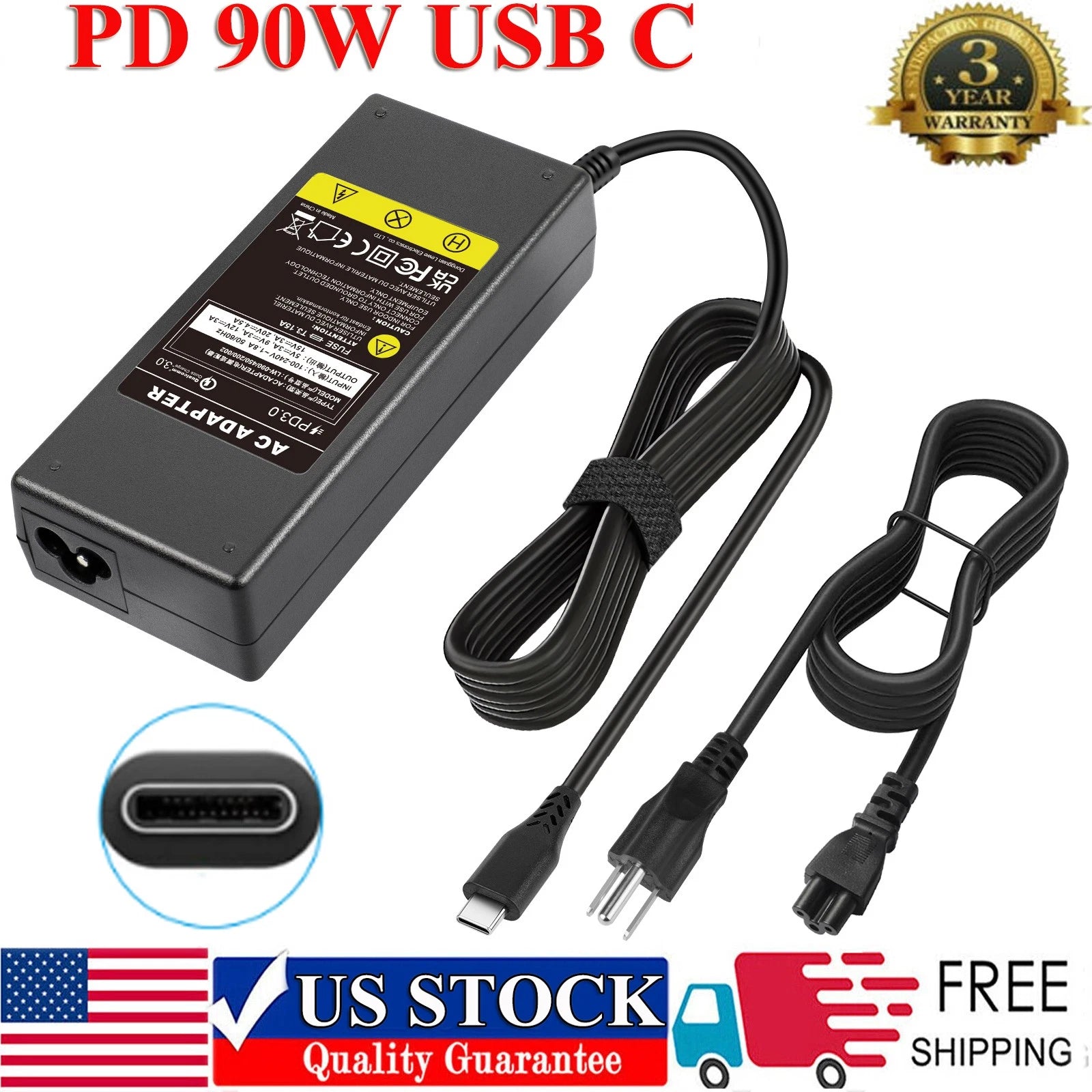 USB C Charger Adapter For Lenovo Thinkpad Carbon x1 5th 6th Gen Yoga 370 910 920