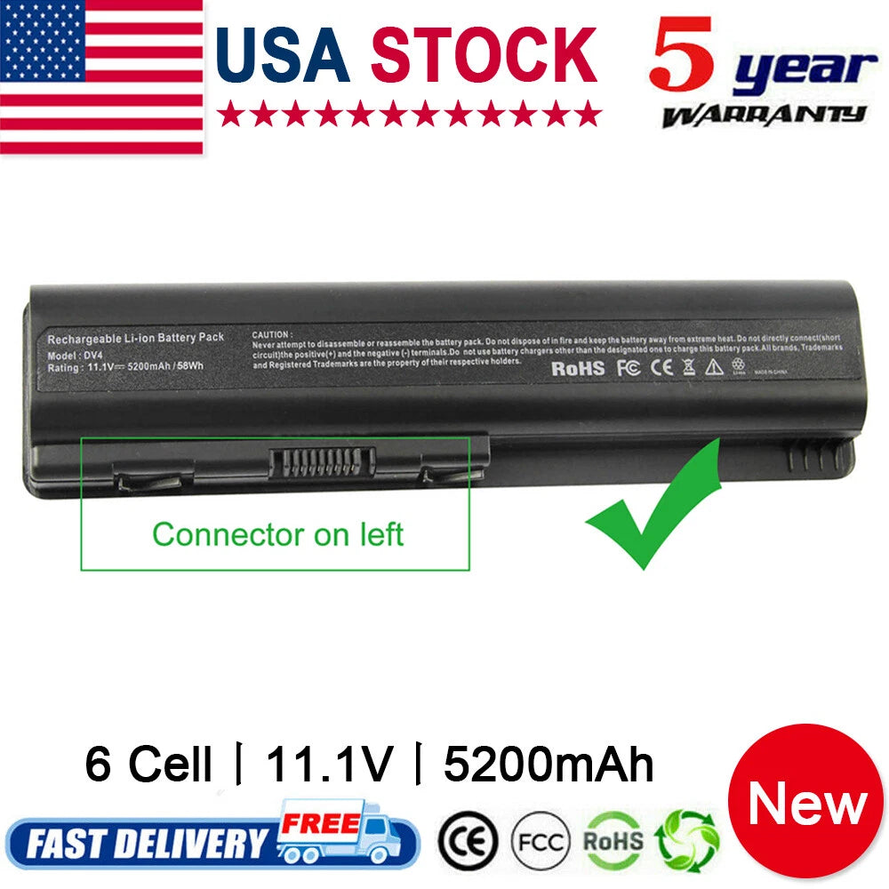 Battery for HP Pavilion DV4 DV5 DV6 G50 G60 HDX X16-1000 484170 Laptop Notebook
