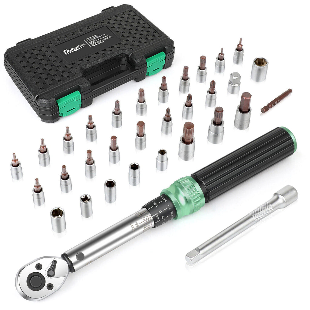 ??32Pcs Torque Wrench Set 1/4" Drive 2.5-20Nm (1.84-14.76ft.lb) For Bicycle 2026