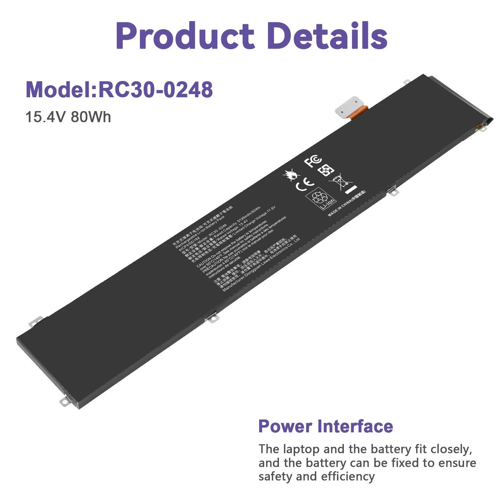 For RAZER 80Wh Battery RC30-0248 Blade 15 2018 RZ09-02385 RZ09-02386