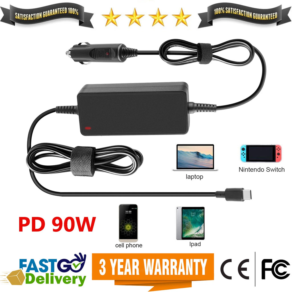 Car Charger Type C USB-C Charging Adapter For Lenovo MacBook Pro Air Asus Dell