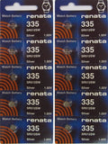10 Renata SR512SW Silver Oxide Batteries