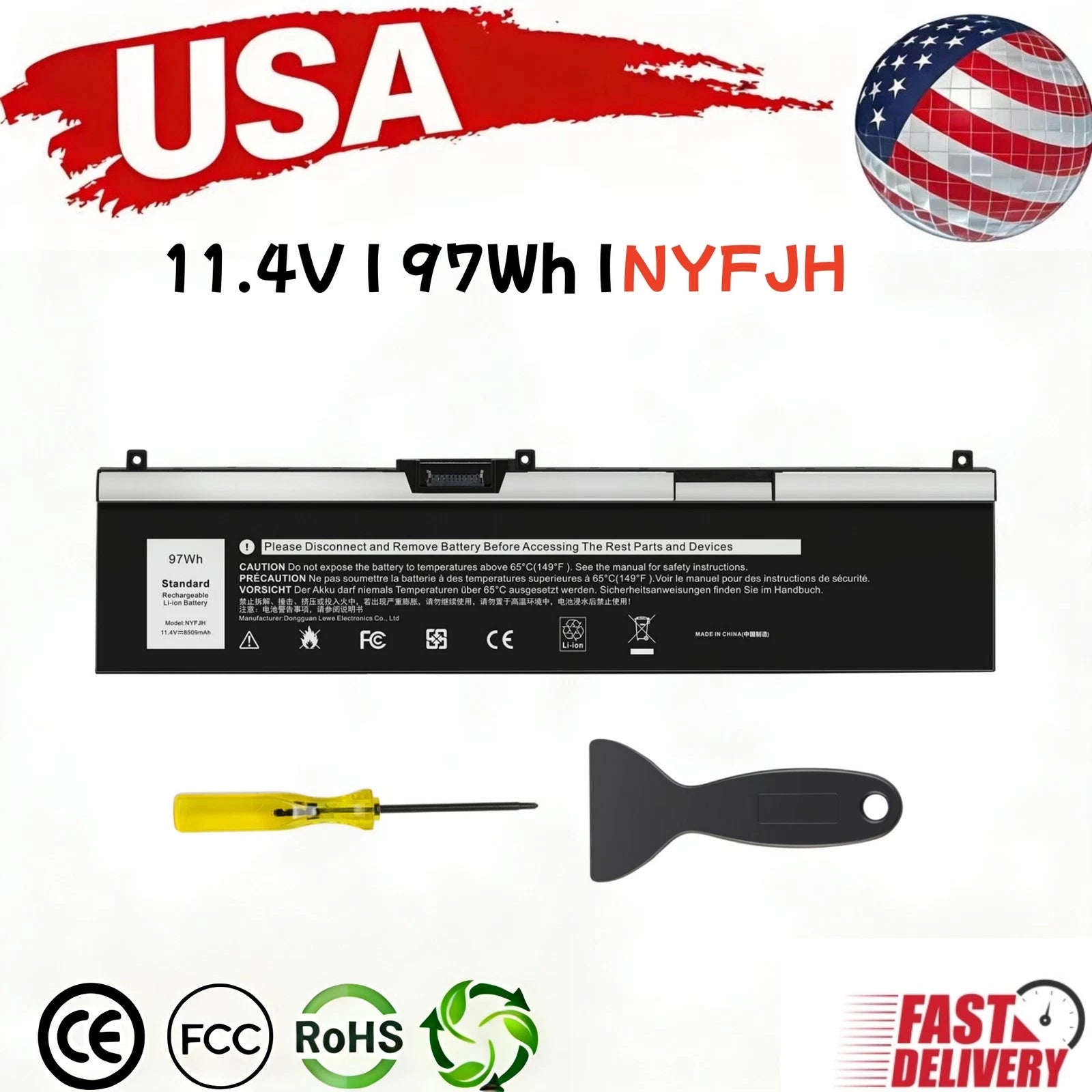 NYFJH Battery For Dell Precision 7330 7530 7540 7730 7740 P74F P34E 97Wh 11.4V