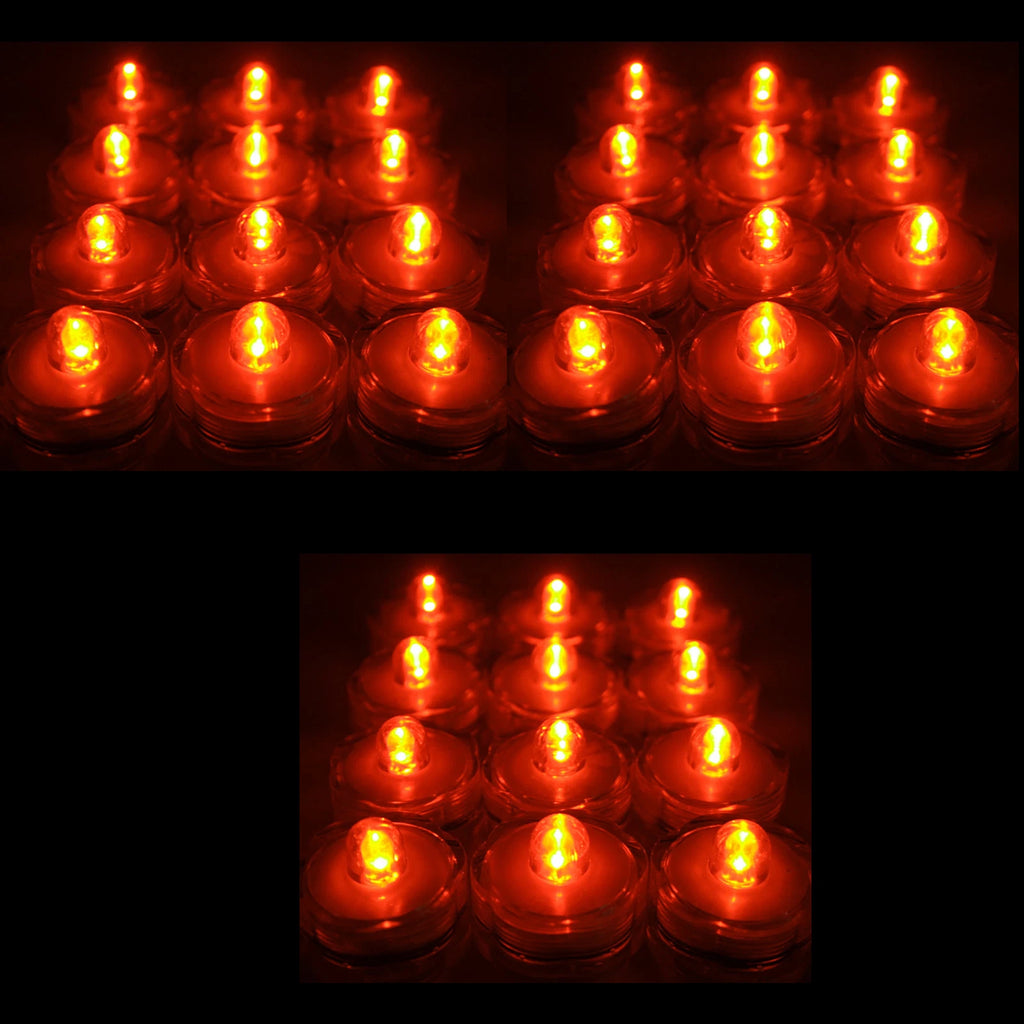 36 pcs ORANGE LED Submersible Battery Operated Tea Light- Wedding Centerpiece