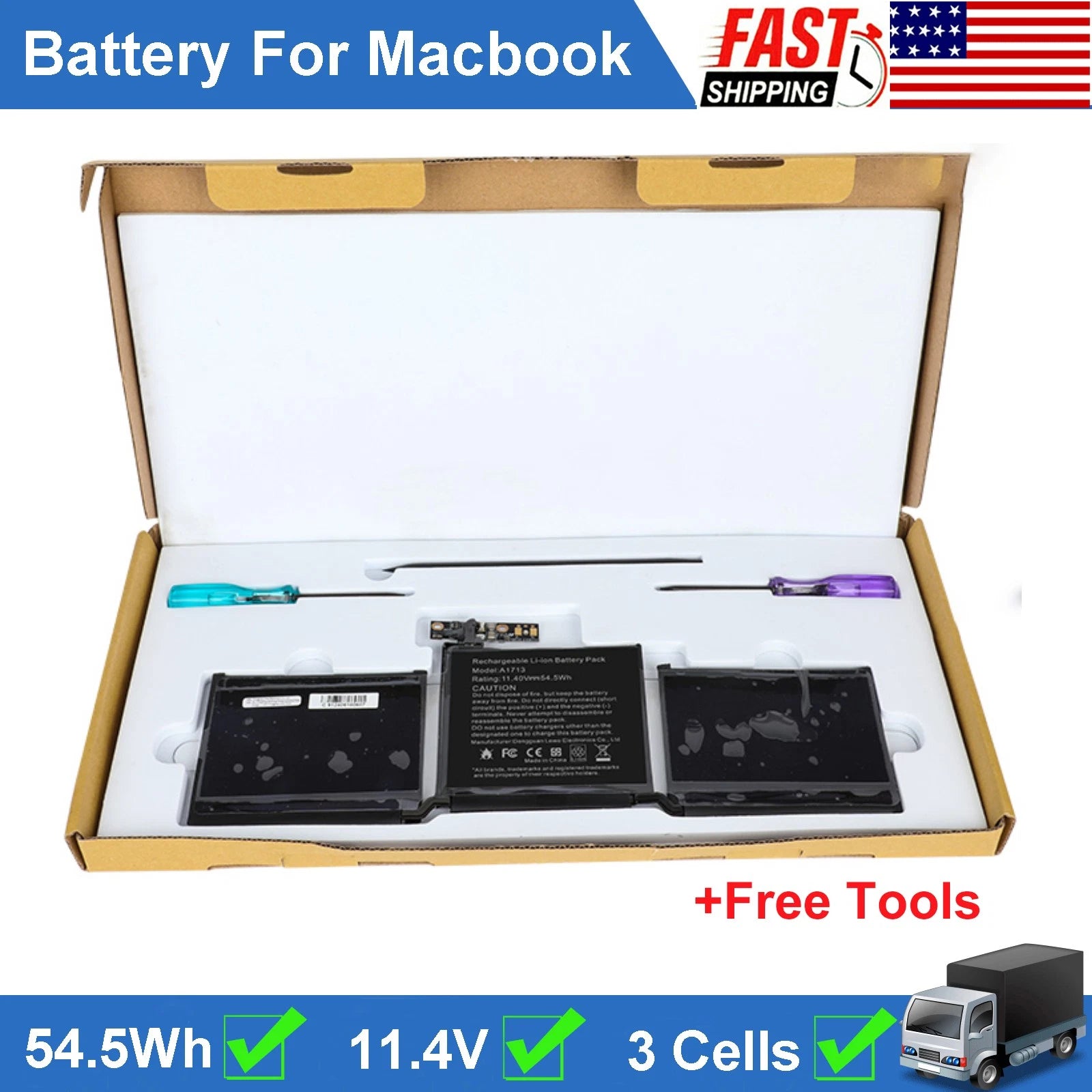 A1713 A1708 Battery For MacBook Pro 13" Late 2016 Mid 2017 EMC 2978 EMC 3164