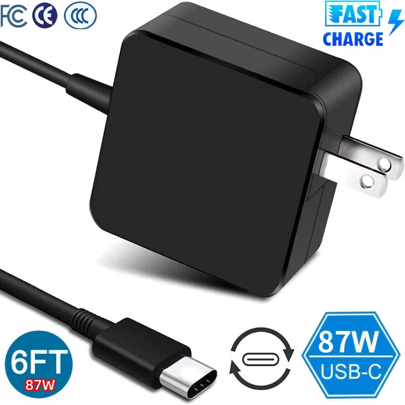87W 65W High Power USB-C Wall Charger High Speed Adapter Power Supply For Laptop