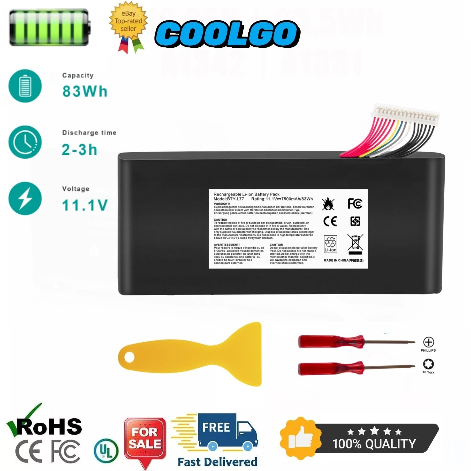 BTY-L77 Battery For MSI BTY-L77 MS-1781 MS-1782 MS-1783 MS-1785 GT72 2QD 2PE 2QE